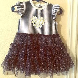 Blue and white dress